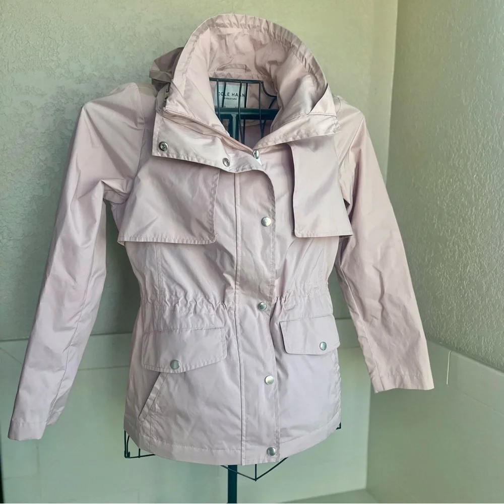 Cole Haan Snap Front Zip Hooded Collar Jacket size S - Picture 1 of 10